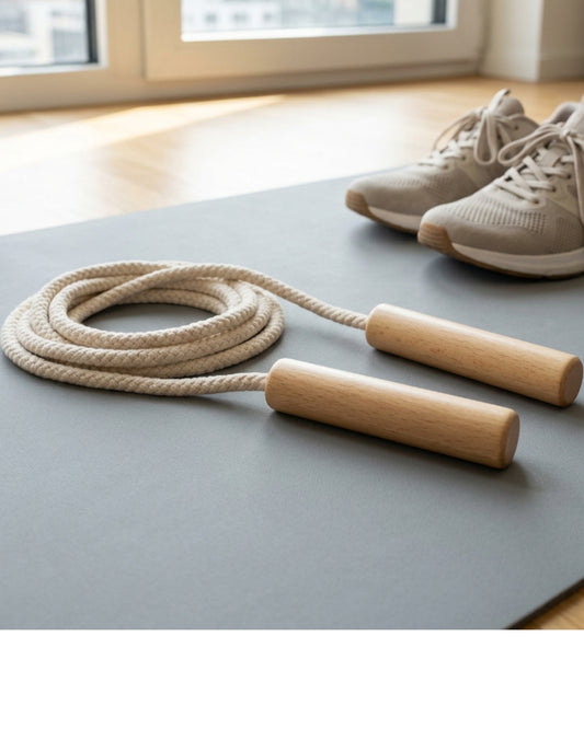 Chirpi Cotton Jump Rope Wood Handle Natural 2.8 m