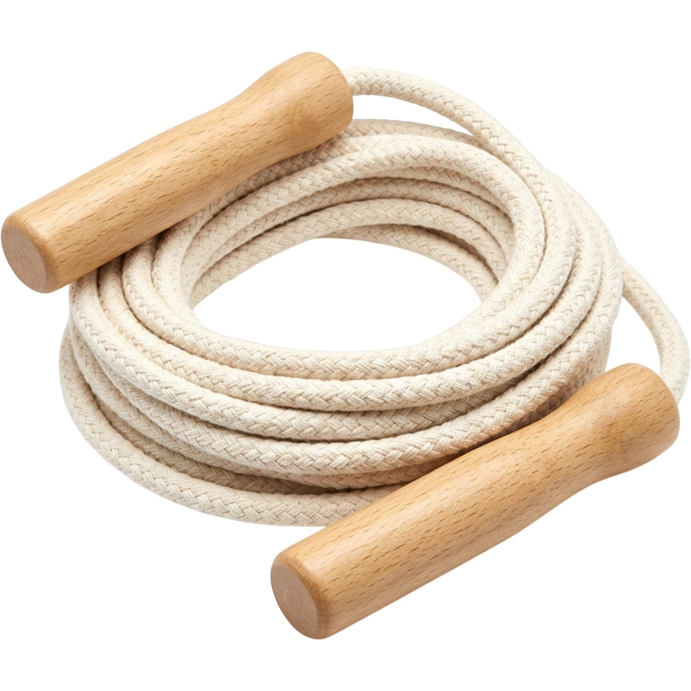 Chirpi Cotton Jump Rope Wood Handle Natural 2.8 m