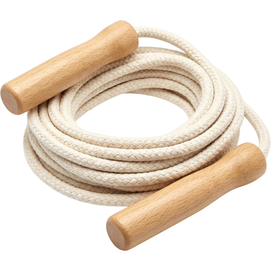 Chirpi Cotton Jump Rope Wood Handle Natural 2.8 m